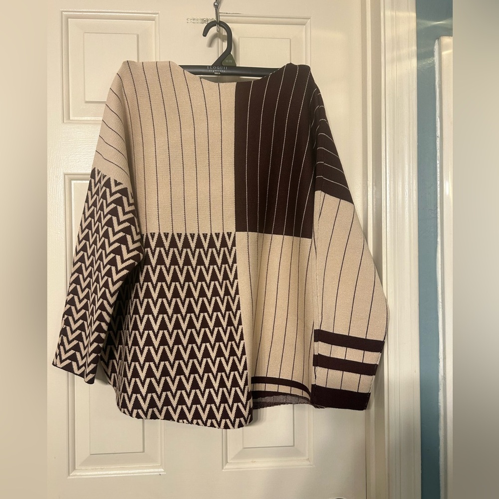 Luna Sweater Brown and cream NWT size 1X